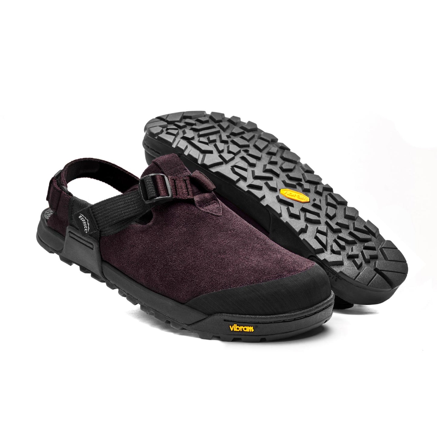 Bedrock Sandals Mountain Clog Leather Suede : Deep Plum