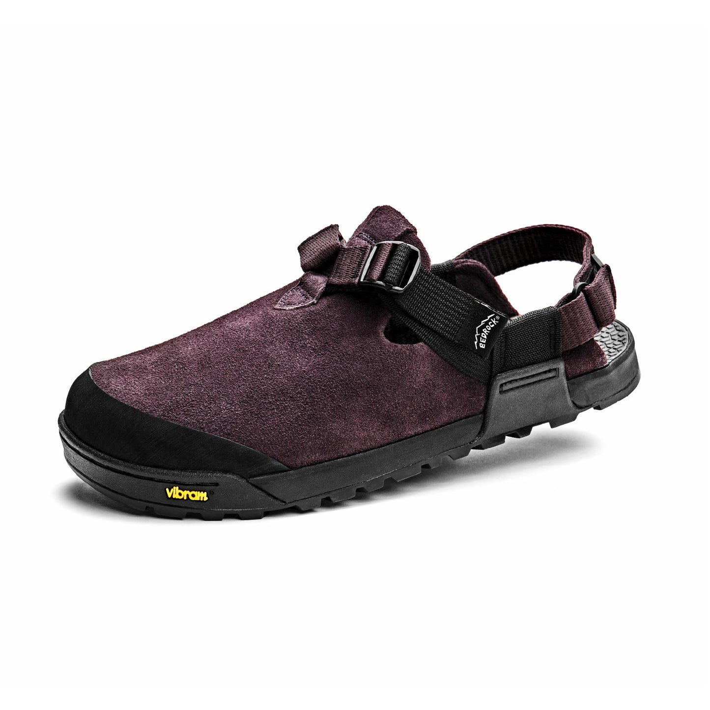 Bedrock Sandals Mountain Clog Leather Suede : Deep Plum
