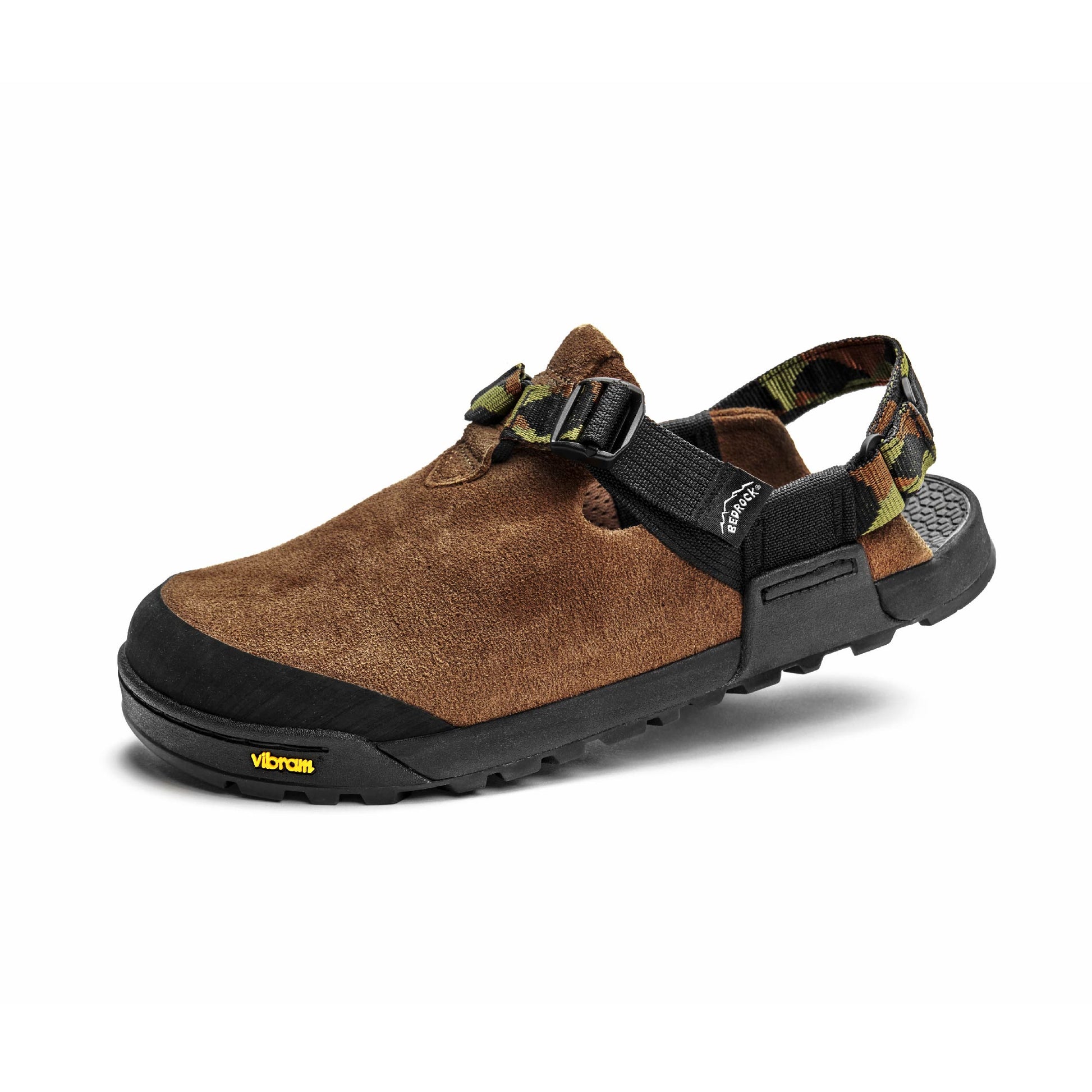 Bedrock Sandals Mountain Clog Leather Suede Ponderosa Brown