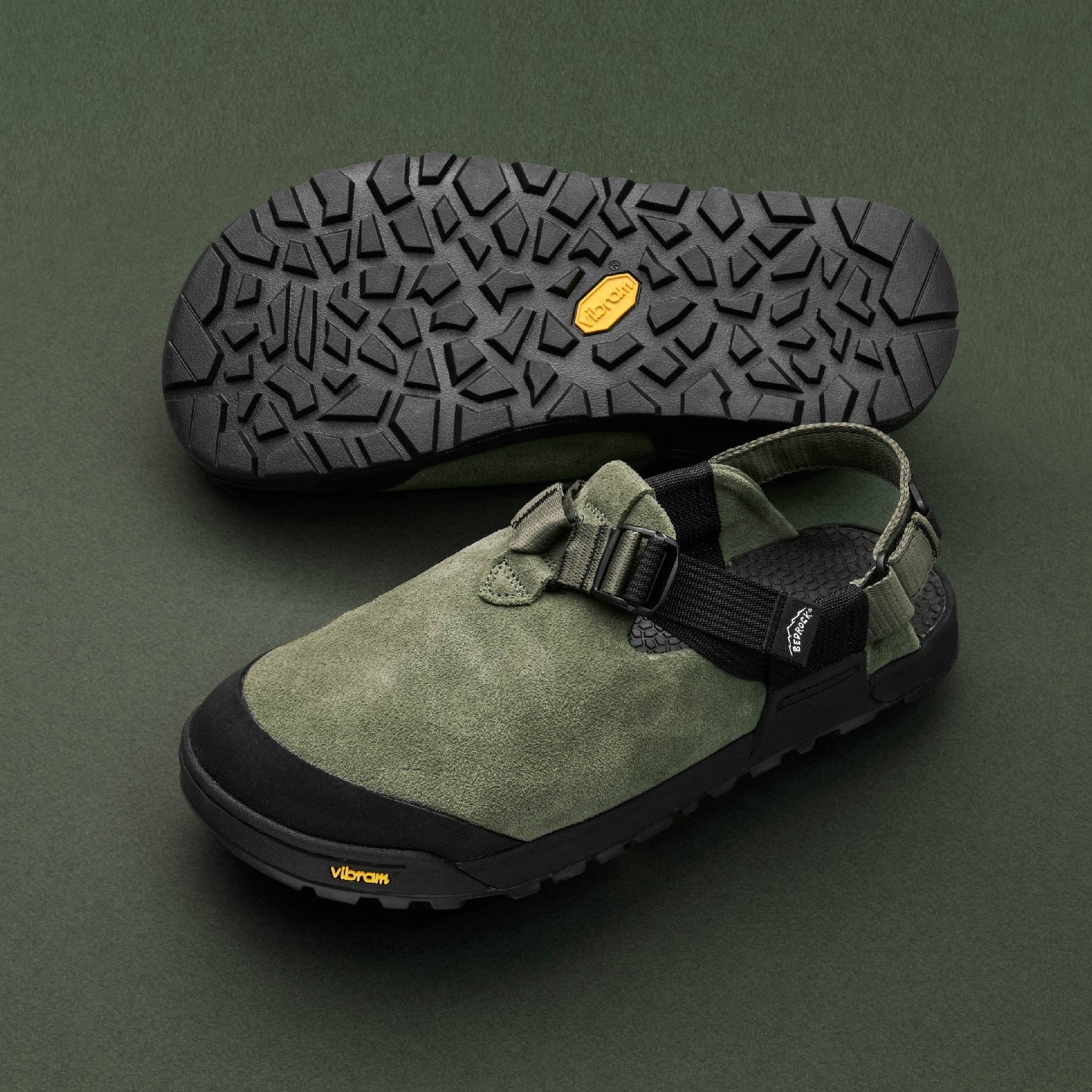 Bedrock Sandals Mountain Clog Leather Suede : Sagebrush